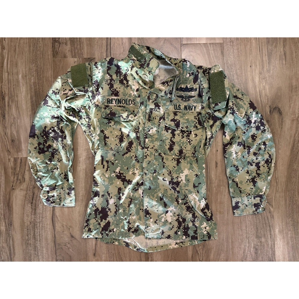 XSmall Xs Reg US Navy Working Uniform NWU Type III AOR2 Camo Blouse Shirt Paint